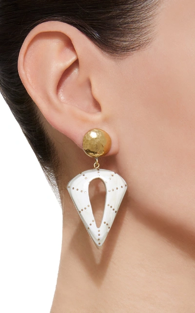 Shop Ashley Pittman Kuu Light Horn Earring In White