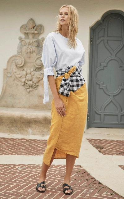 Shop Donni Exclusive Diagonal Sarong In Yellow