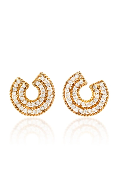 Shop The Last Line Diamond Spiral Twist Earrings In White
