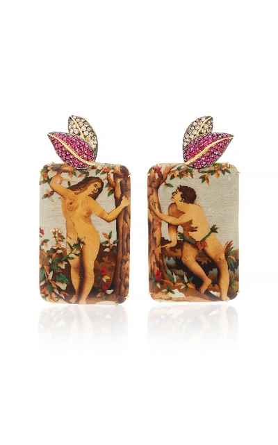 Shop Silvia Furmanovich Marquetry Adam & Eve Earrings In Neutral