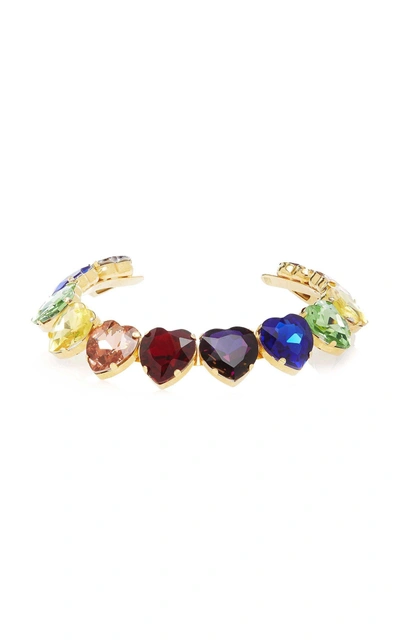 Shop Mordekai Rainbow Crystal Heart Choker In Multi