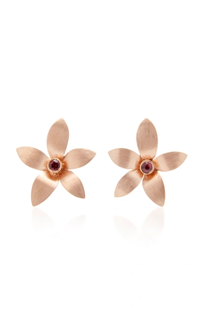 Shop Donna Hourani 18k Gold Tourmaline Orchid Earrings