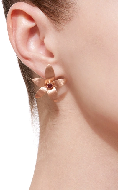 Shop Donna Hourani 18k Gold Tourmaline Orchid Earrings