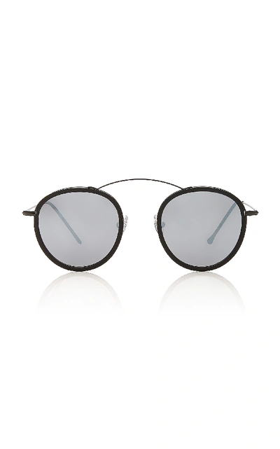 Shop Spektre Met-ro 2 Flat Round-frame Acetate And Stainless Steel Sunglasses In Black