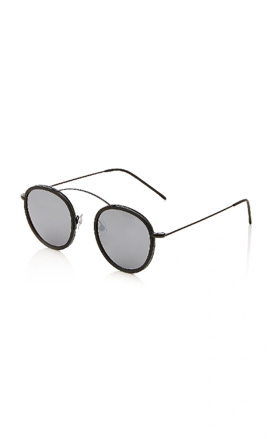 Shop Spektre Met-ro 2 Flat Round-frame Acetate And Stainless Steel Sunglasses In Black