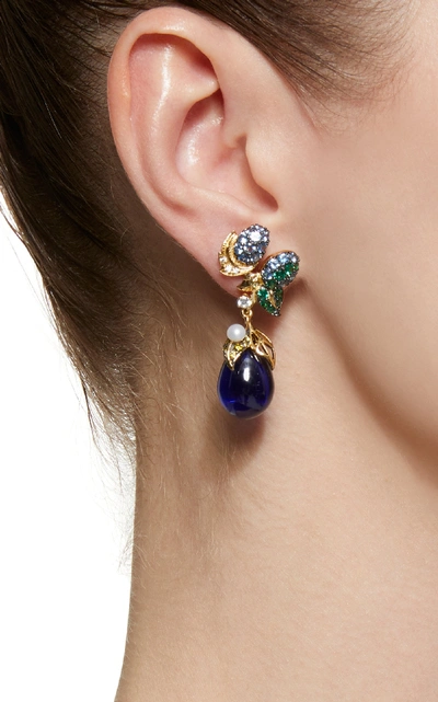 Shop Anabela Chan Nightberry 18k Gold Vermeil Multi-stone Earrings In Blue