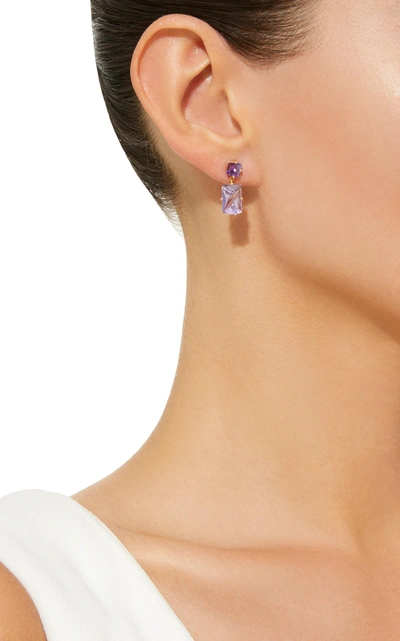Shop Misui Klar Amethyst Earrings In Purple