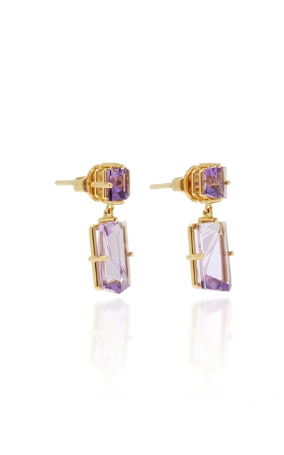 Shop Misui Klar Amethyst Earrings In Purple
