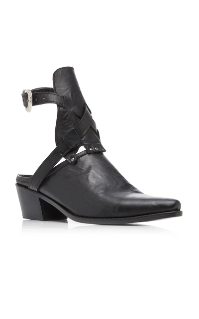Shop Zeynep Arcay Sobo Leather Cowboy Boots In Black