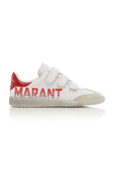 Shop Isabel Marant Beth Logo-printed Leather Trainers In White