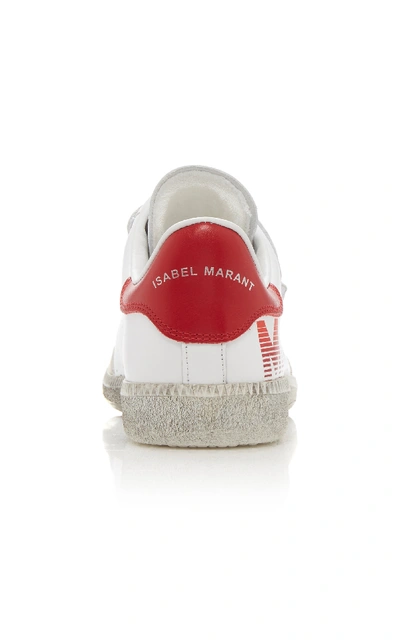 Shop Isabel Marant Beth Logo-printed Leather Sneakers In White