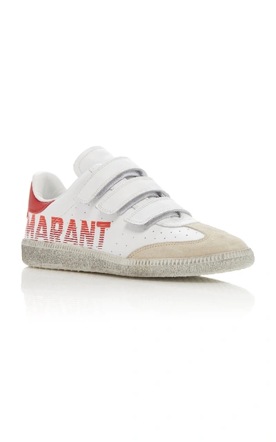 Shop Isabel Marant Beth Logo-printed Leather Sneakers In White