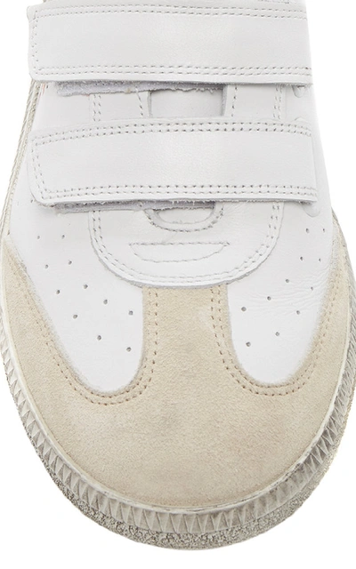 Shop Isabel Marant Beth Logo-printed Leather Trainers In White