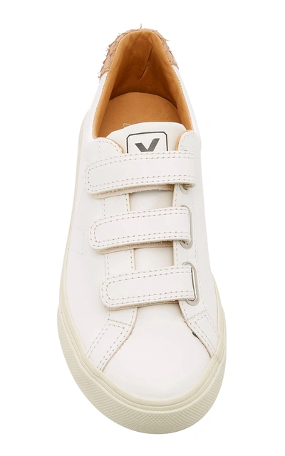 Shop Veja Bastille Leather Sneakers In White