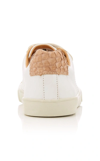 Shop Veja Bastille Leather Sneakers In White
