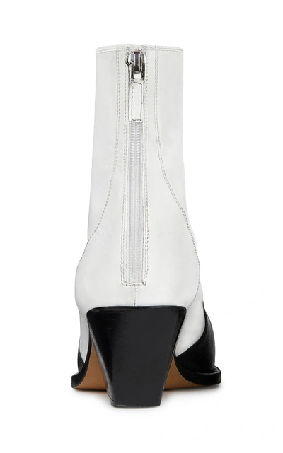 Shop Givenchy Paneled Leather Cowboy Boots In White