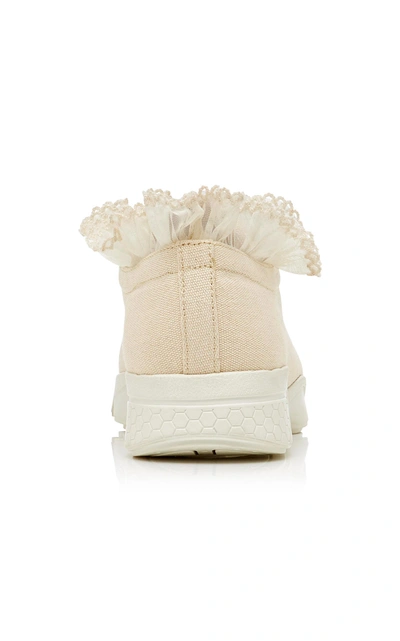 Ganni Harriet Lace Trimmed Sneaker In White | ModeSens