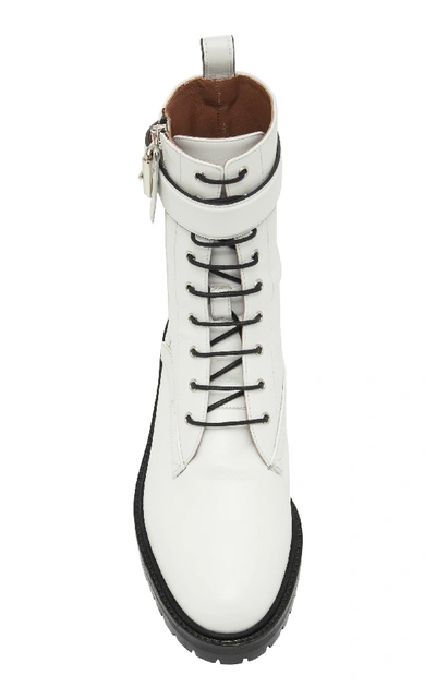 Shop Tabitha Simmons Max Leather Combat Boots In White