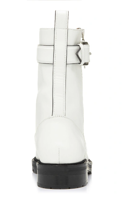 Shop Tabitha Simmons Max Leather Combat Boots In White