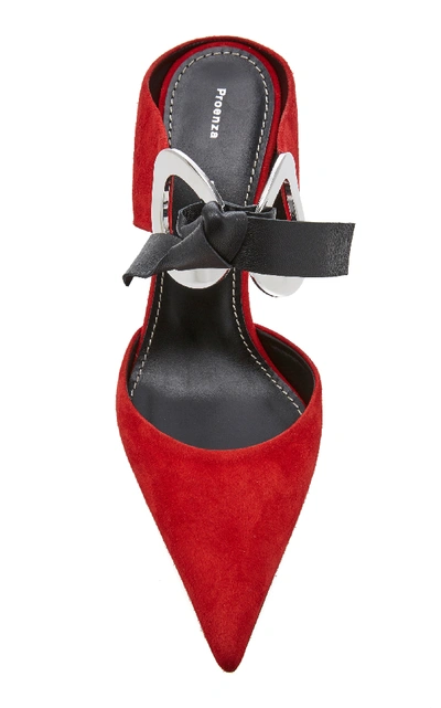 Shop Proenza Schouler Point-toe Suede Stiletto Pumps In Red