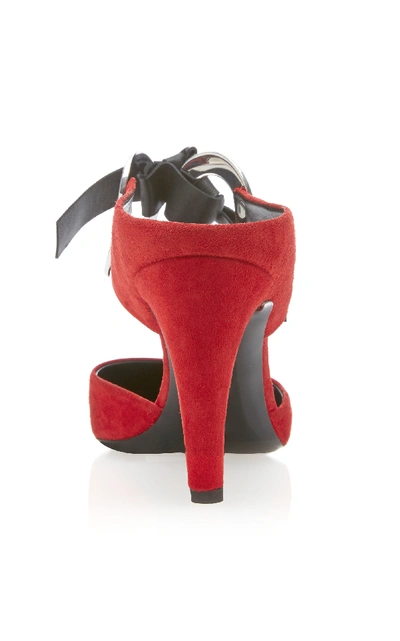 Shop Proenza Schouler Point-toe Suede Stiletto Pumps In Red