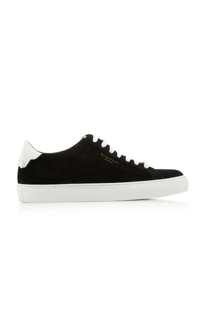 Shop Givenchy Leather-trimmed Suede Trainers In Black