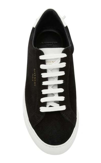 Shop Givenchy Leather-trimmed Suede Sneakers In Black