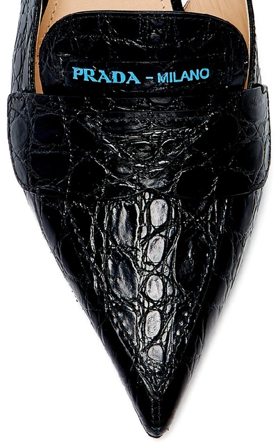 Shop Prada M'o Exclusive: Moccasin Slingbacks In Black