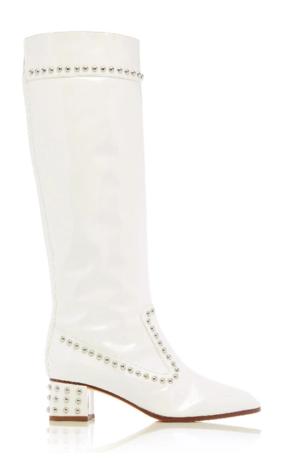 Shop Maryam Nassir Zadeh Kiki Patent Leather Tall Boot In White