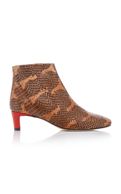 Shop Atp Atelier Clusia Snake-effect Leather Ankle Boots In Python