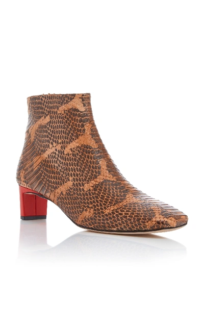 Shop Atp Atelier Clusia Snake-effect Leather Ankle Boots In Python