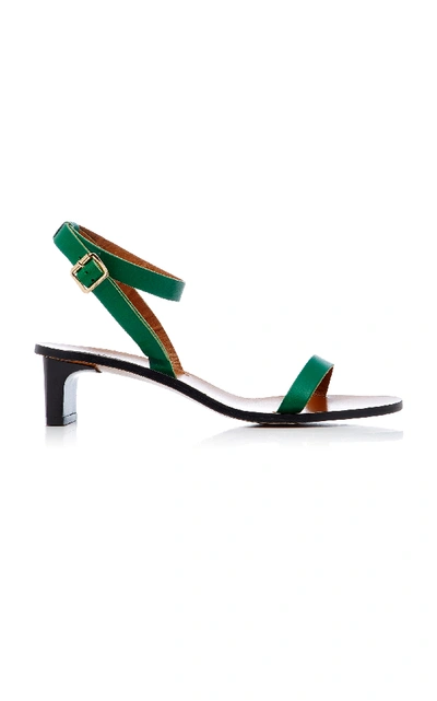 Shop Atp Atelier Cachi Leather Sandals In Green