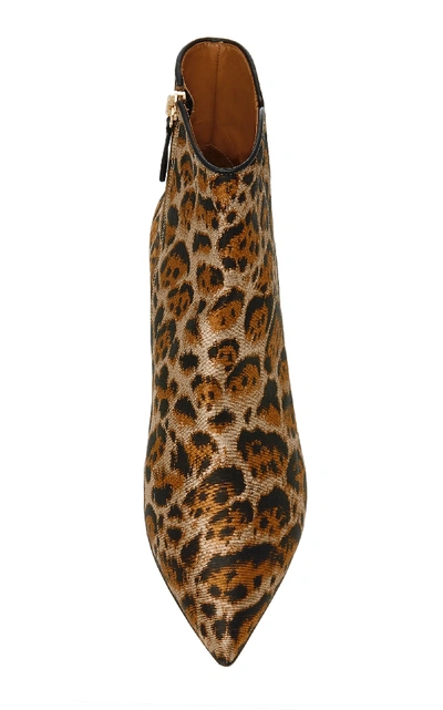 Shop Aquazzura Quant Leopard Jacquard Ankle Boots In Animal