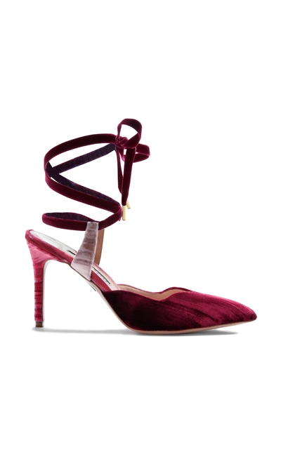 Shop A By Anabelle Ti Amo Lace Up Mule In Burgundy
