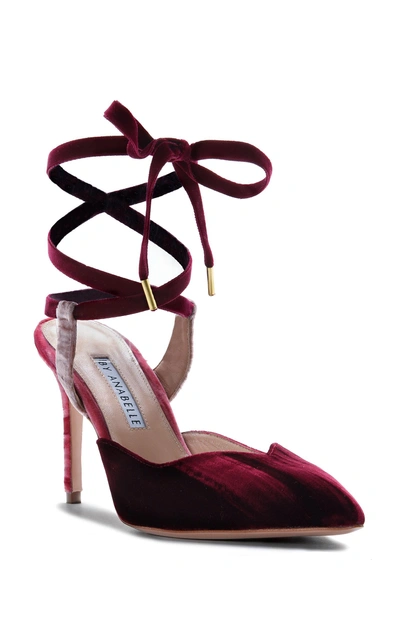 Shop A By Anabelle Ti Amo Lace Up Mule In Burgundy