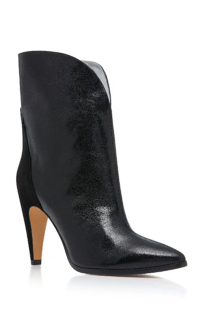 Shop Givenchy Suede-paneled Leather Ankle Boots In Black