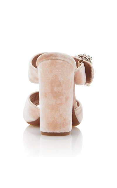 Shop Tabitha Simmons Reyner Embellished Velvet Sandals In Pink