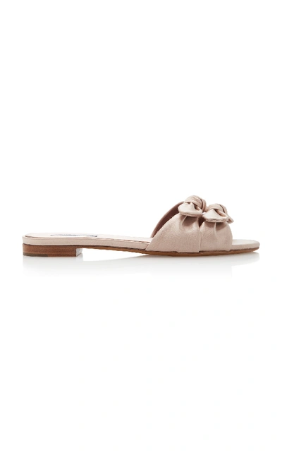 Shop Tabitha Simmons Cleo Satin Slides In Pink