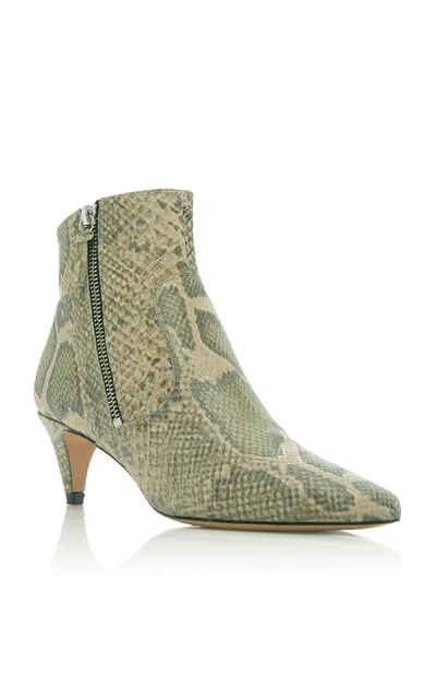 Shop Isabel Marant Deby Snake-effect Leather Ankle Boots In Python