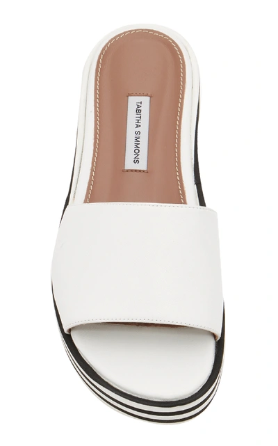 Shop Tabitha Simmons Sophia Leather Slides In White