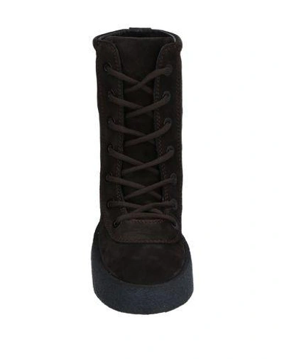 Shop Yeezy Ankle Boot In Dark Brown
