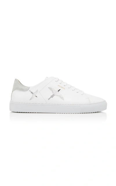 Shop Axel Arigato Clean 90 Bird-embroidered Leather Sneakers In White