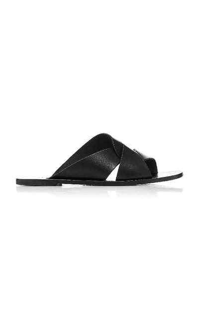 Shop Atp Atelier Allai Leather Sandals In Black
