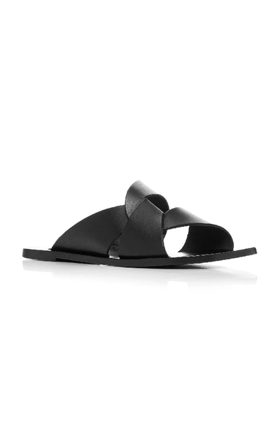 Shop Atp Atelier Allai Leather Sandals In Black