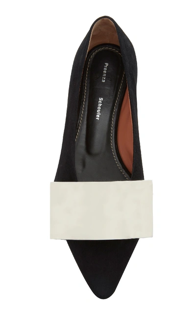 Shop Proenza Schouler Suede Buckle Flat In Black