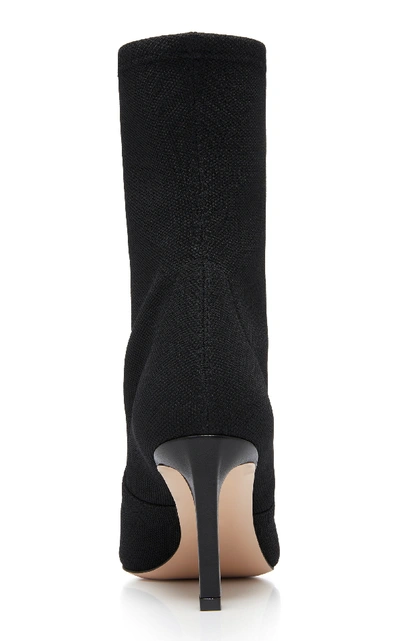 Shop Stuart Weitzman Rapture Stretch-knit Ankle Boots In Black