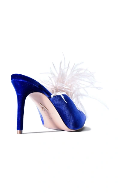 Shop A By Anabelle Elle Feather Mule In Blue