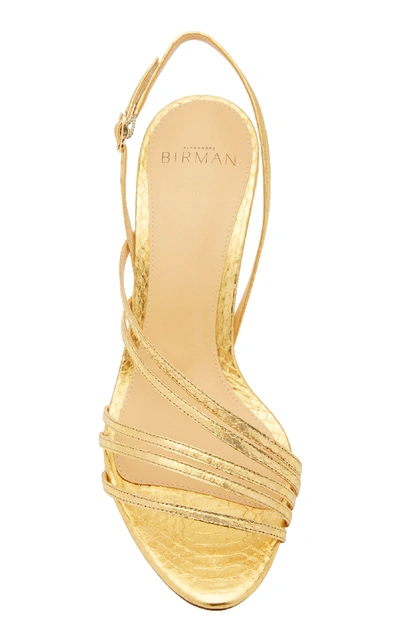 Shop Alexandre Birman Shanty Exotic Watersnake Sandals In Gold