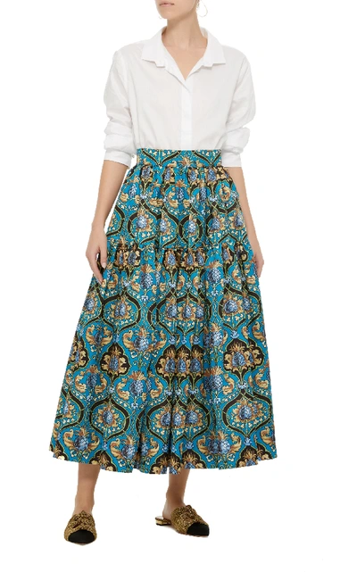 Shop La Doublej Oscar Midi Skirt In Floral