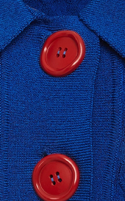 Shop Marni Graphic Tuck Knit Tunic In Blue